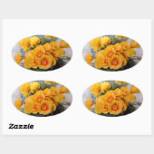 Ovale "California Poppies" par Paul de Longpre - Sticker (Feuille)