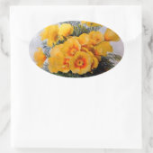 Ovale "California Poppies" par Paul de Longpre - Sticker (Sac)