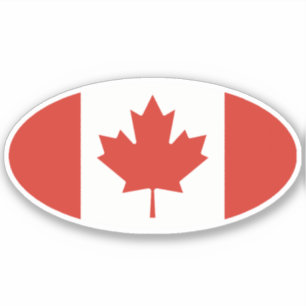 Ovale Canadese vlag Sticker