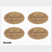 Ovale charmant script Entreprise artisanale Sticker Coeu (Feuille)