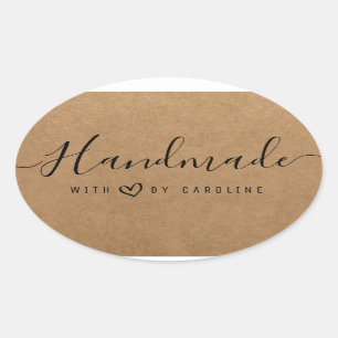 Ovale charmant script Entreprise artisanale Sticker Coeu