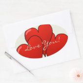 Ovale Coeurs de ballon - Sticker (Enveloppe)
