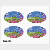 Ovale Colorado columbine sticker (Feuille)