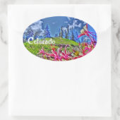 Ovale Colorado columbine sticker (Sac)