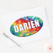 Ovale Cravate-Dye Darien, Sticker CT (Enveloppe)