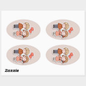 Ovale Cute sticker  (Feuille)