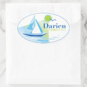Ovale Darien, CT, Sticker pour voilier (Sac)