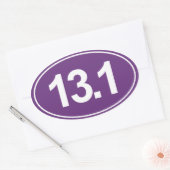 Ovale Demi-Marathon 13,1 Miles Sticker Oval (Violet) (Enveloppe)