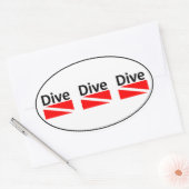 Ovale DIVE DIVE DIVE DIVE Sticker (Enveloppe)