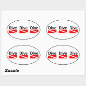 Ovale DIVE DIVE DIVE DIVE Sticker (Feuille)