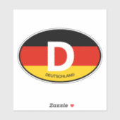Ovale Duitse vlag landcode vinyl auto sticker (Vel)