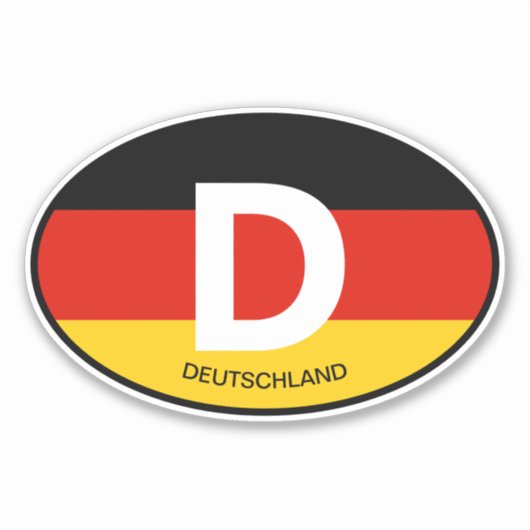 Ovale Duitse vlag landcode vinyl auto sticker (Voorkant)
