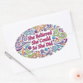 Ovale Elle Croyait Qu'Elle Pouvait Faire Sticker (Enveloppe)
