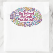 Ovale Elle Croyait Qu'Elle Pouvait Faire Sticker (Sac)