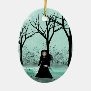 Ovale En Céramique Cancer - filles de zodiaque - ornement