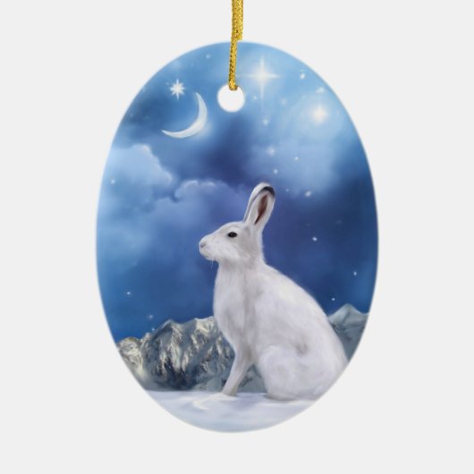 Ovale En Céramique Lune sentinelle Ornement (Devant)