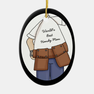 Ovale En Céramique Meilleur ornement de charpentier