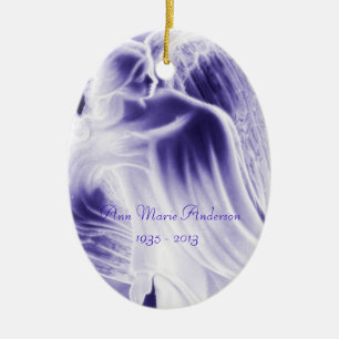 Ovale En Céramique Mémorial de l'ange pourpre - Ornement