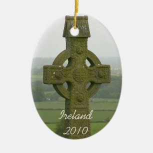 Ovale En Céramique Ornement croisé de Noël de l'Irlande