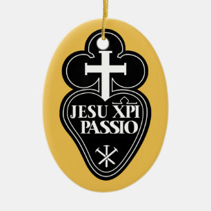 Ovale En Céramique Ornement d'arbre de Noël de symbole de Passionist