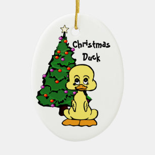 Ovale En Céramique Ornement de canard de Noël