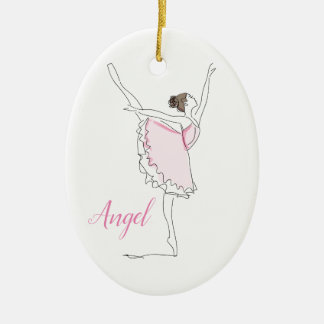 Ovale En Céramique Ornement de danse de ballerine personnalisé pour f