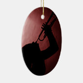 Ovale En Céramique Ornement de fille de trompette (Droite)