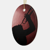 Ovale En Céramique Ornement de fille de trompette (Gauche)