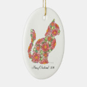 Ovale En Céramique Ornement de Kitty de Noël (Droite)
