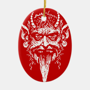 Ovale En Céramique Ornement de Krampus