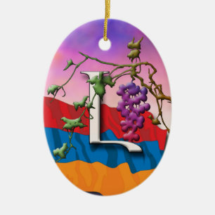 Ovale En Céramique Ornement de "Lyun" d'initiales d'alphabet arménie