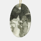 Ovale En Céramique Ornement de neige (Gauche)