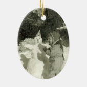 Ovale En Céramique Ornement de neige (Dos)