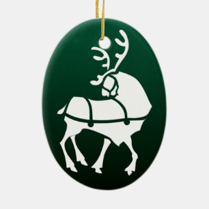 Ovale En Céramique Ornement de rennes de Noël Personnaliser la décora