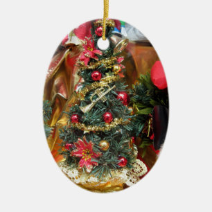 Ovale En Céramique ornement de sapin de Noël de magasin de bonbons vi