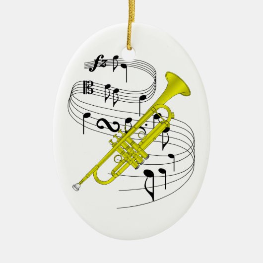 Ovale En Céramique Ornement de trompette (Devant)