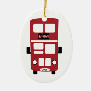 Ovale En Céramique Ornement rouge de coutume d'autobus à impérial