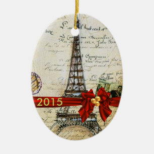 Ovale En Céramique Ornement VINTAGE 2015 CHIC FAIT SUR COMMANDE de