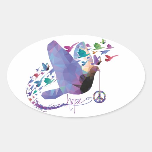 Ovale Espoir de paix - Sticker (Devant)