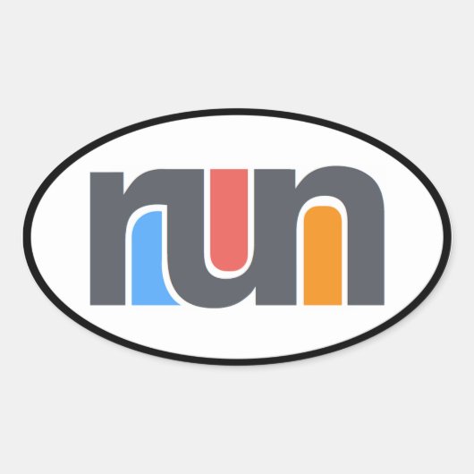 Ovale Exécuter Oval Car Sticker (Devant)