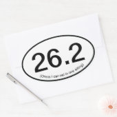 Ovale Faux amusant Sticker Marathon 26.2 (Enveloppe)