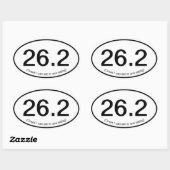 Ovale Faux amusant Sticker Marathon 26.2 (Feuille)