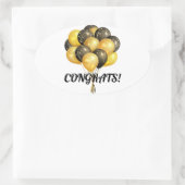 Ovale Félicitations Sticker rectangulaire (Sac)