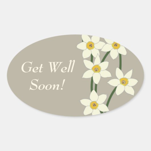 Ovale Fleurs - Gris Se Bien Bientôt Sticker (Devant)