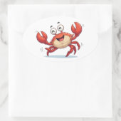 Ovale Funny Dancing Crab Cartoon Art Sticker (Sac)