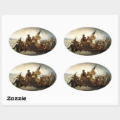 Ovale George Washington Traversant le Sticker du Delawar (Feuille)