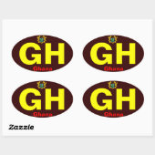 Ovale GHANA*- Sticker pare-chocs à l'européenne (Feuille)