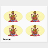 Ovale Goddess Lakshmi Sticker (Feuille)