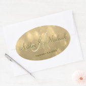 Ovale Gold Bokeh | Sticker Monogram Mariage (Enveloppe)