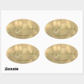 Ovale Gold Bokeh | Sticker Monogram Mariage (Feuille)